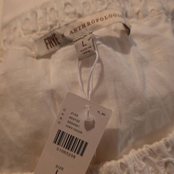 Frye x Anthropologie Women's Size Large Ivory Eyelet Lace Flare Skirt - Picture 2 of 5